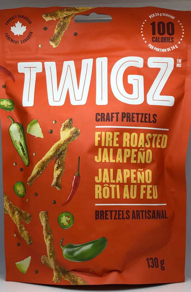 Twigz Fire Roasted Jalapeno Craft Pretzels, 130 g