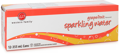 WESTERN FAMILY Grapefruit Sparkling Water 12 Pack