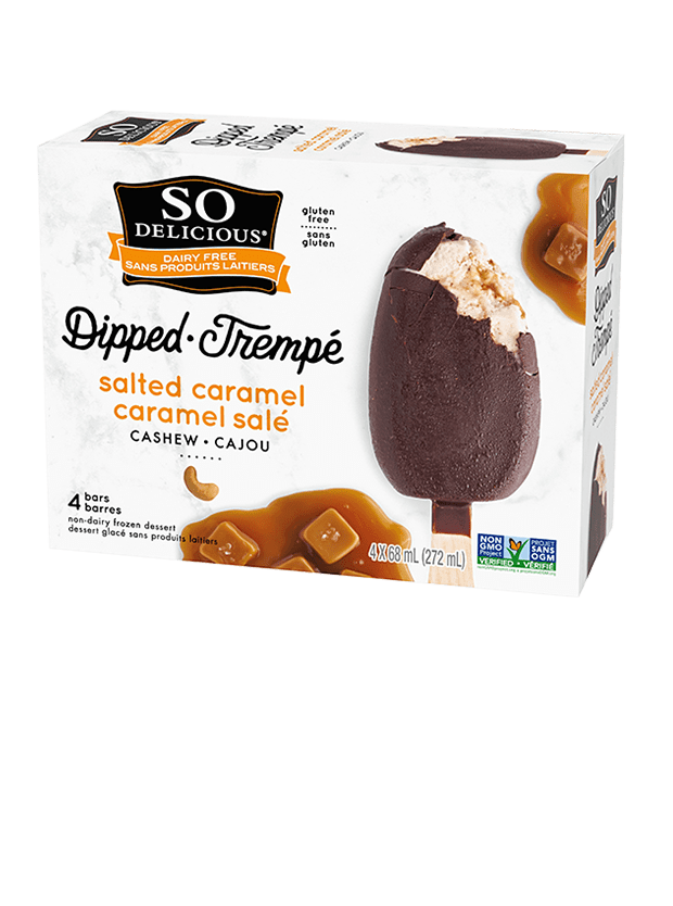 So Delicious Dipped Salted Caramel Non Dairy Bars, 4 ct