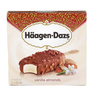 HAAGEN-DAZS Vanilla Almonds Ice Cream Bars 3 x 88ml