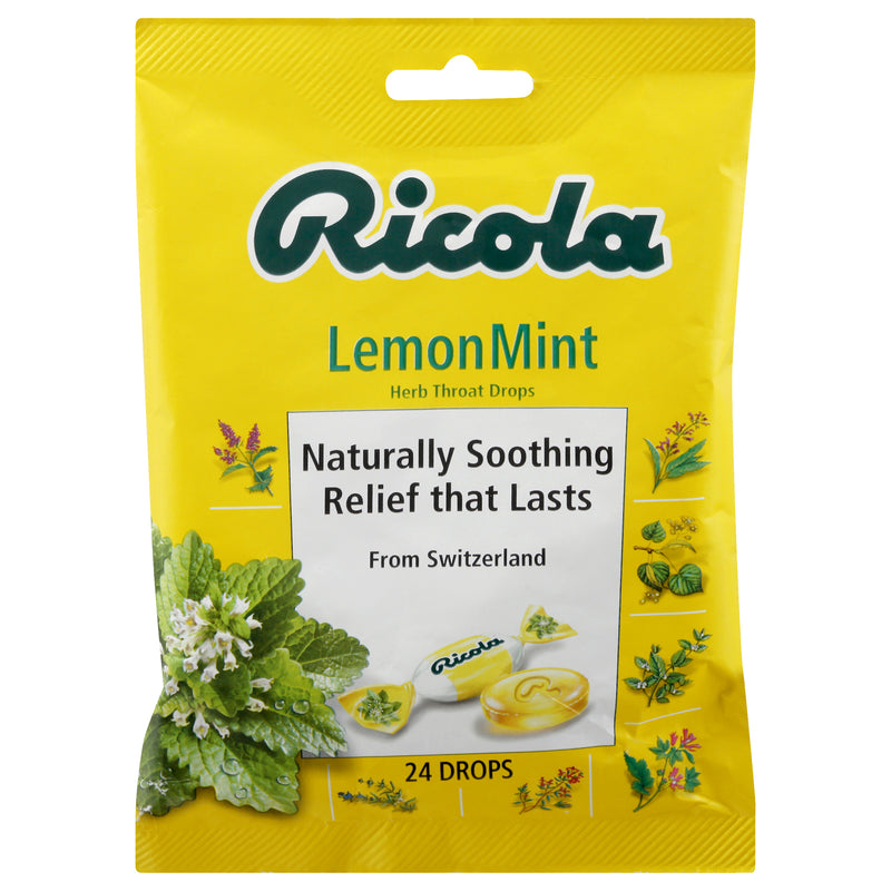 Ricola Lemon Mint Herb Throat Drops, 24 drops