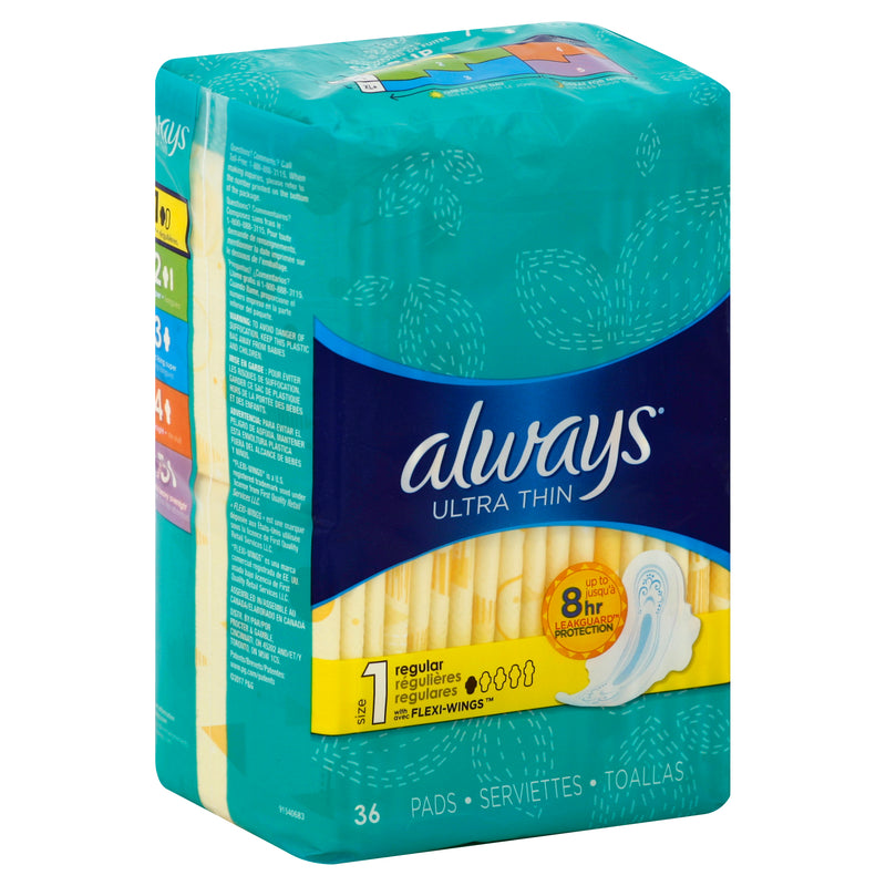 Always With Flexi-Wings Size 1 - Regular Pads, 36 pads