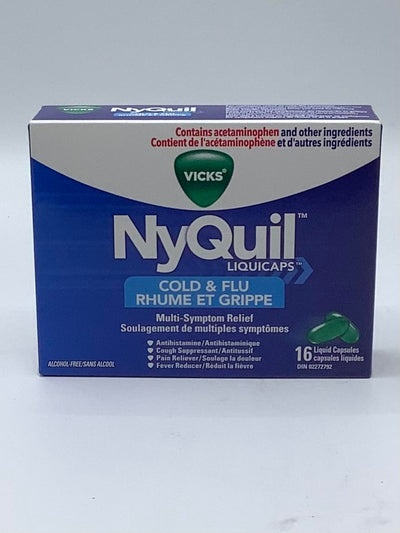 Vicks NyQuil Liquidcaps Cold & Flu Relief Caplets, 16 ct