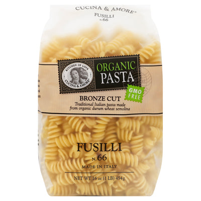 CUCINA & AMORE Organic Pasta Bronze Cut Fusili 454g