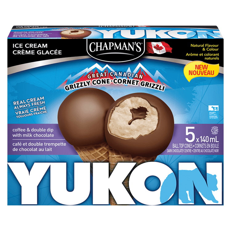 Chapman's Yukon Coffee Double Dip With Milk Chocolate Ice Cream, 140 ml, 5 ct