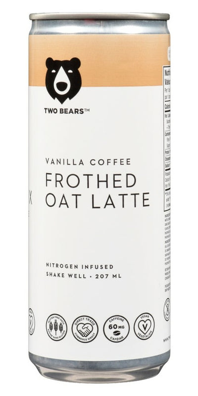 Two Bears Vanilla Coffee Frothed Oat Latte, 207 mL