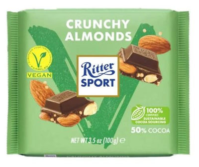 Ritter Sport Vegan Crunchy Almonds Chocolate, 99 g
