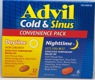 Advil Cold And Sinus Daytime Nighttime Convenience Pack, 12 ct, 6 ct