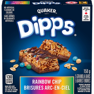 Quaker Dipps Rainbow Chip Granola Bars, 150 g