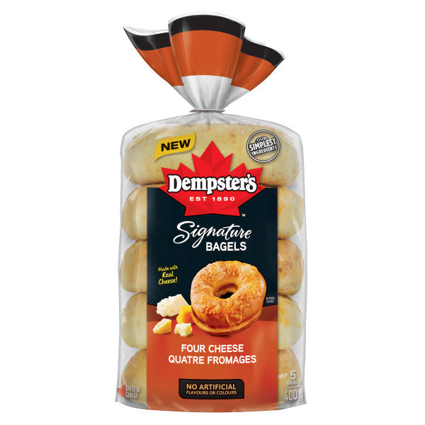 Dempster's Four Cheese Bagels, 5 ct