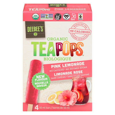DEEBEE'S Organic Tea Pops Pink Lemonade 4 x 50ml