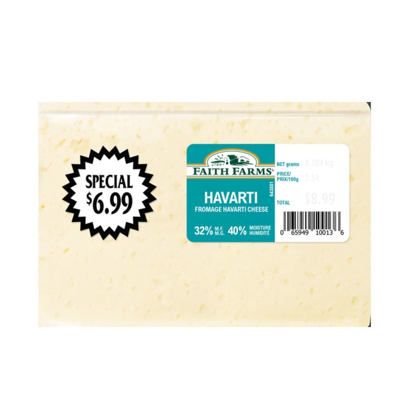Faith Farms Havarti Cheese Block