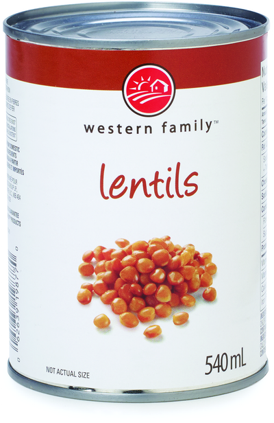 WESTERN FAMILY Lentils 540ml