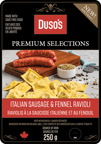Duso's Italian Sausage & Fennel Ravioli, 250 g