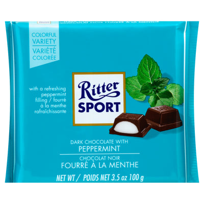 RITTER SPORT with Peppermint Dark Chocolate 99g