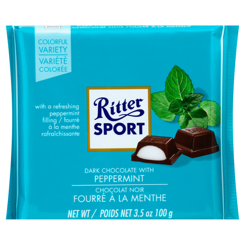RITTER SPORT with Peppermint Dark Chocolate 99g