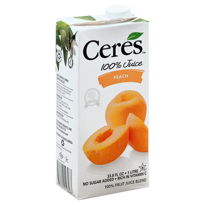 Ceres Peach 100% Juice, 1.00 litre