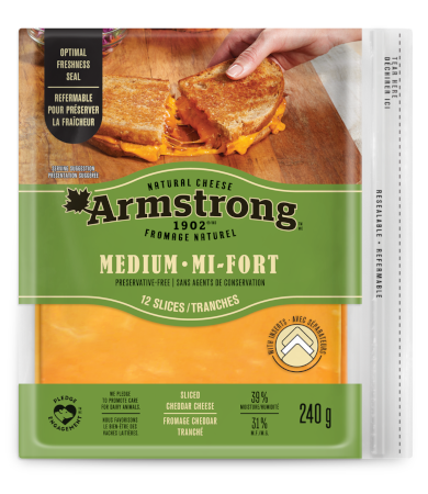 Armstrong Medium Cheddar Slices 240G