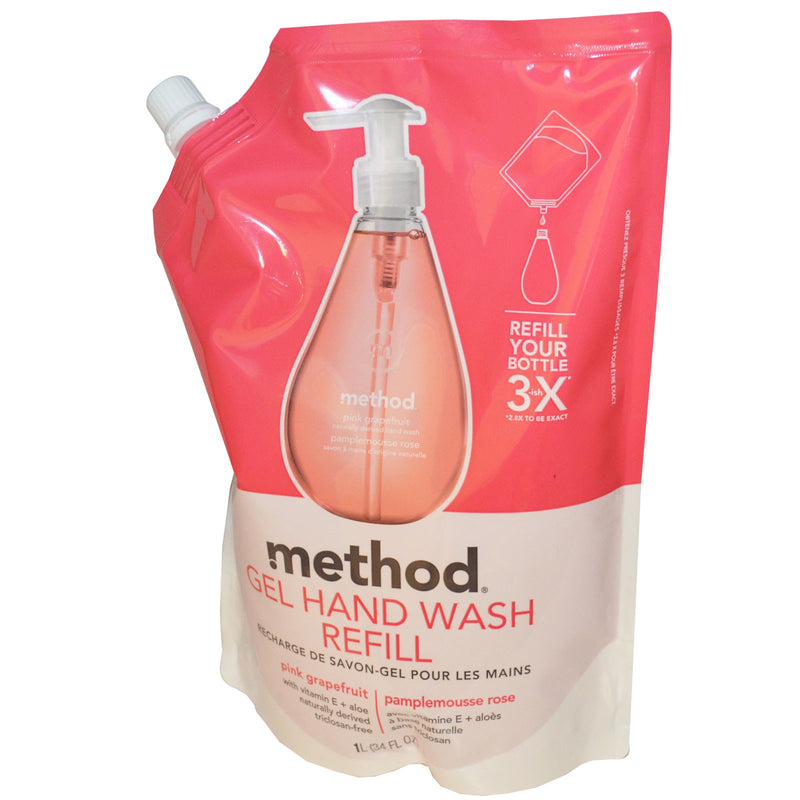 Method Gel Hand Wash Refill Pink Grapefruit, 1 l, 1.01 litre