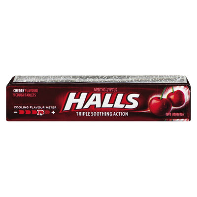 HALLS Triple Soothing Action Cherry Cough Drops 9's