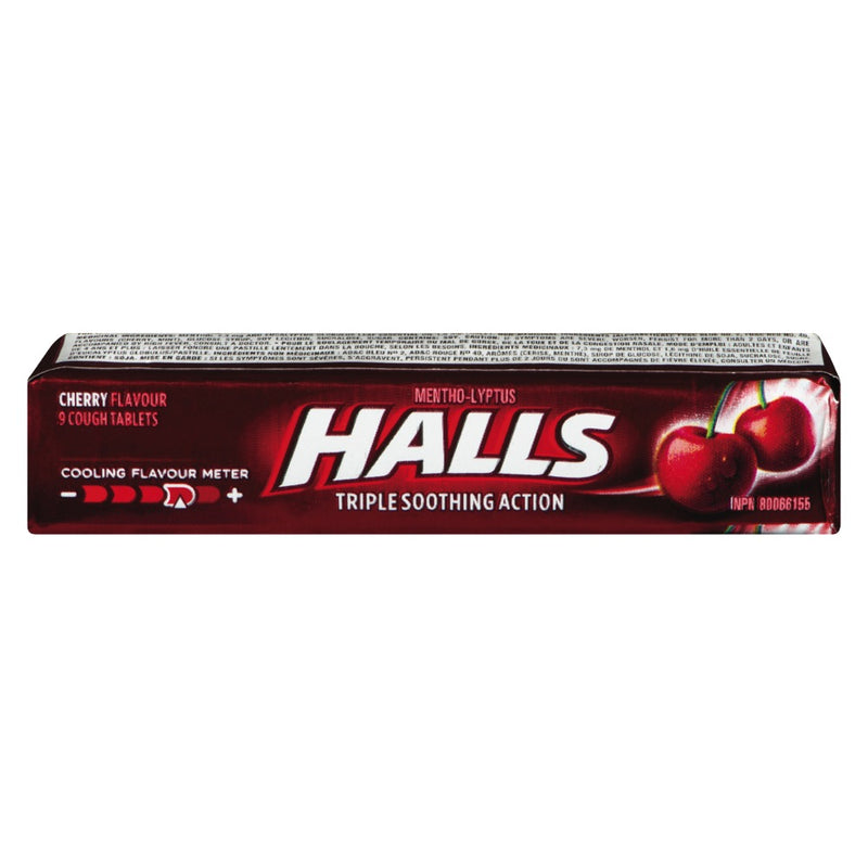 HALLS Triple Soothing Action Cherry Cough Drops 9's