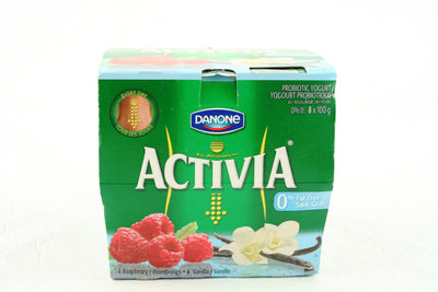 ACTIVIA Raspberry/ Vanilla Yogurt 8 x 100g