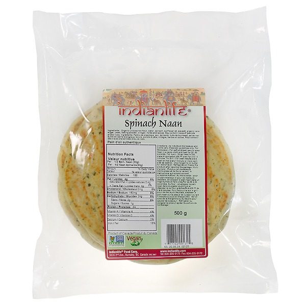 Indianlife Spinach Naan, 500 g