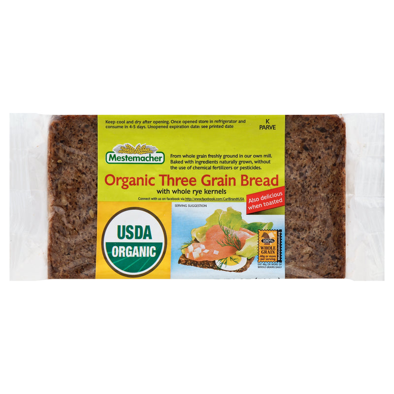 Mestemacher Organic Three Grain Bread, 499 g
