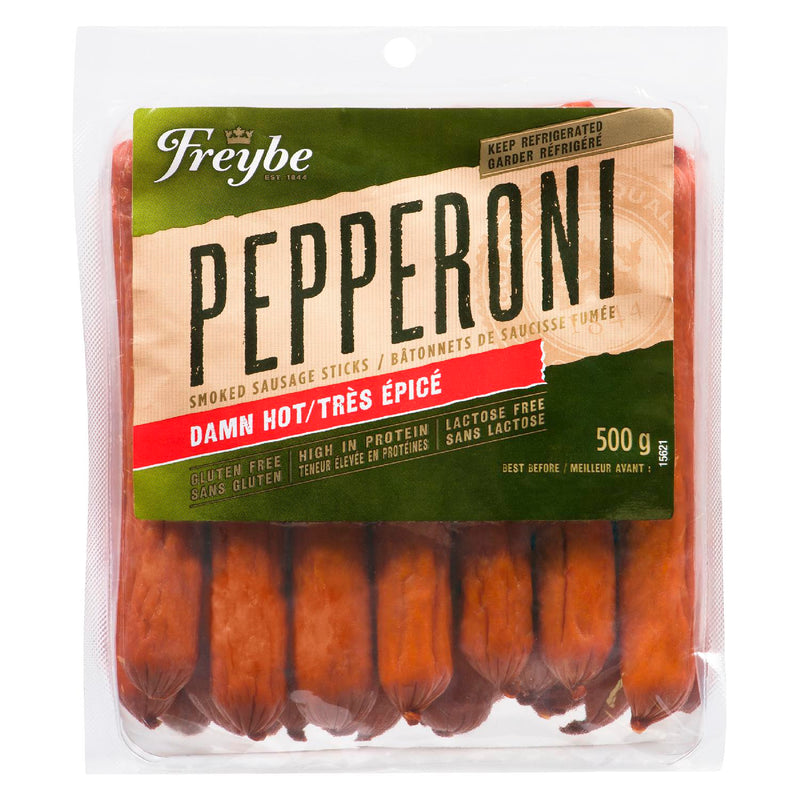 FREYBE Pepperoni Damn Hot Smoked Sausage Sticks 500g