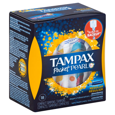 TAMPAX Compact Regular Absorbency Unscented Tampons 18's