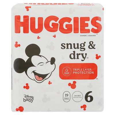 Huggies Disney Baby Size 6 (Over 35 lb) Diapers, 19 diapers