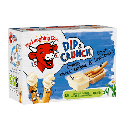 Laughing Cow Original Dip & Crunch Creamy Cheese Spread & Crispy Breadsticks, 4 ct