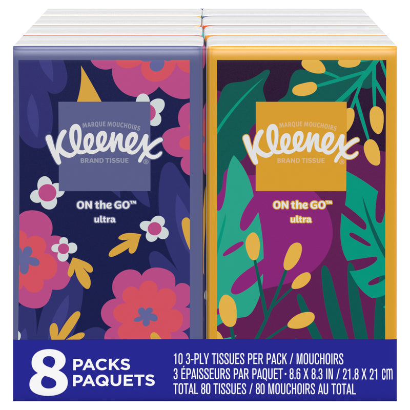 KLEENEX Pocket Pack Facial Tissue 8 Pack