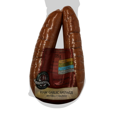 Grimm's Ham Garlic Sausage, 375 g
