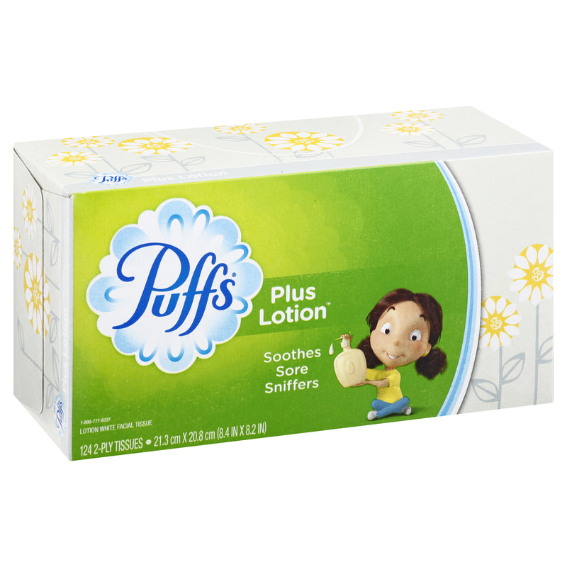 Puffs Lotion White 2-Ply Facial Tissues, 124 tissues