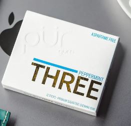 PUR GUM THREE PEPPERMINT 9 ea