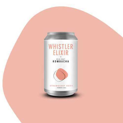 Whistler Elixir Strawberry & Basil Kombucha, 355 mL