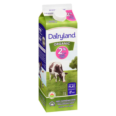 Dairyland Organic 2% Canadian Milk, 1 l
