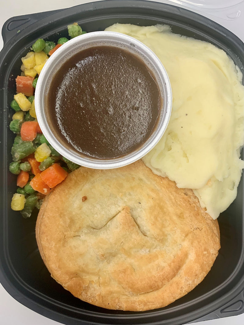 Meat Pie w Mash & Veg