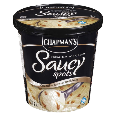 Chapman's Saucy Spots Caramel With Salty Caramel Sauce Premium Ice Cream, 2 l