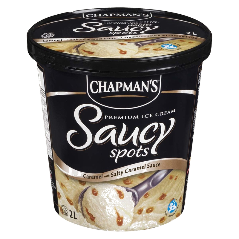 Chapman's Saucy Spots Caramel With Salty Caramel Sauce Premium Ice Cream, 2 l