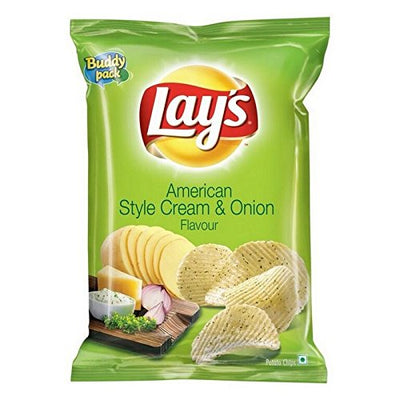 Lay's American Style Cream & Onion Flavour Potato Chips, 165 g