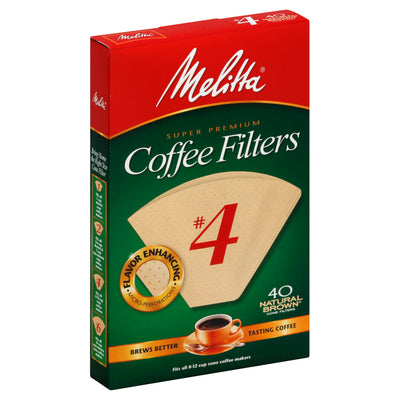 MELITTA Super Premium Natural Brown Coffee Filters #4 40's