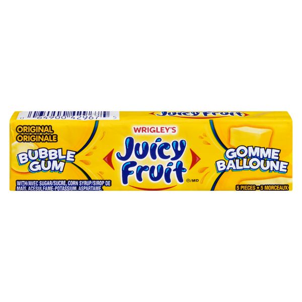 Juicy Fruit Original Bubble Gum, 5 ct