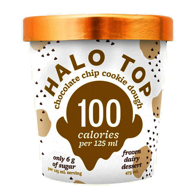 Halo Top Chocolate Chip Cookie Dough Frozen Dairy Dessert, 473 mL