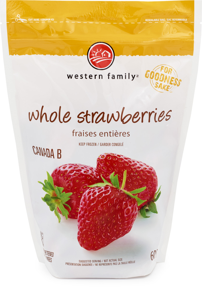 WESTERN FAMILY Whole Strawberries 600g