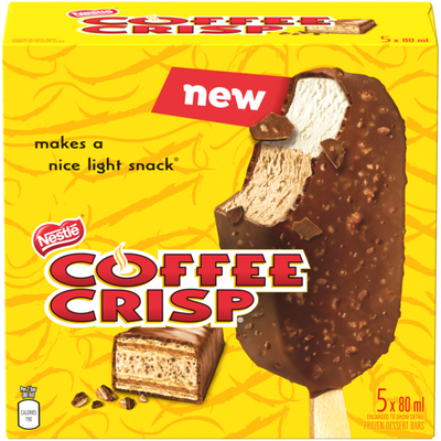 Nestle Coffee Crisp Frozen Dessert Bar, 80 mL, 5 ct