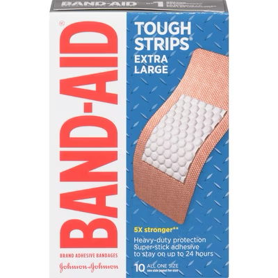 BAND AID TOUGH STRIPS BANDAGES 10 ea