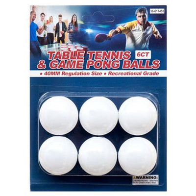PING PONG BALLS 6'S 1 ea