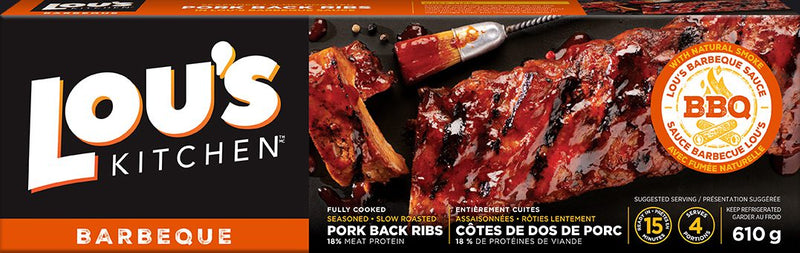 Lou's Kitchen Barbeque Pork Back Ribs, 610 g